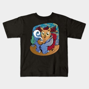 owl-drinking-coffee Kids T-Shirt